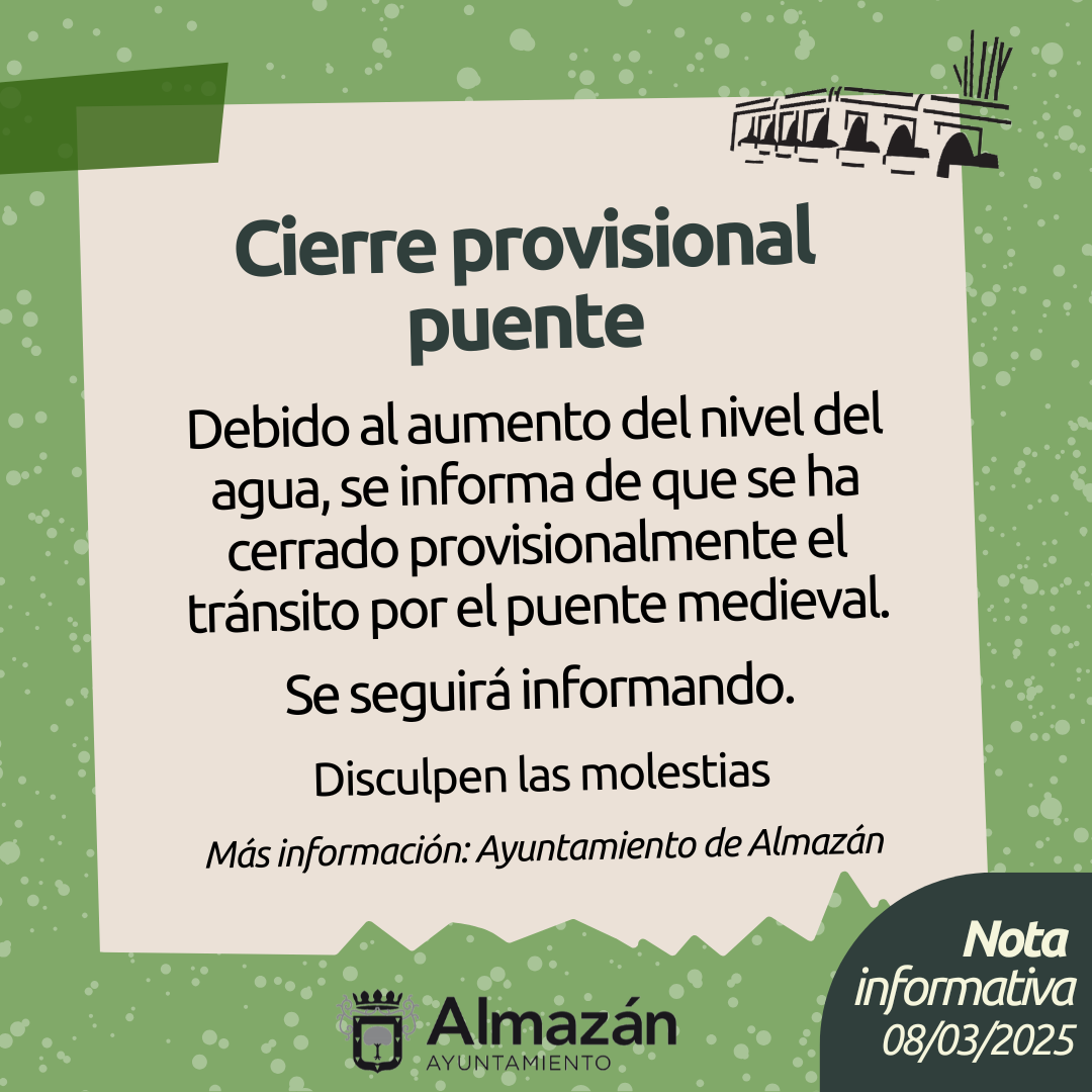 Cierre provisional al tránsito de vehículos puente