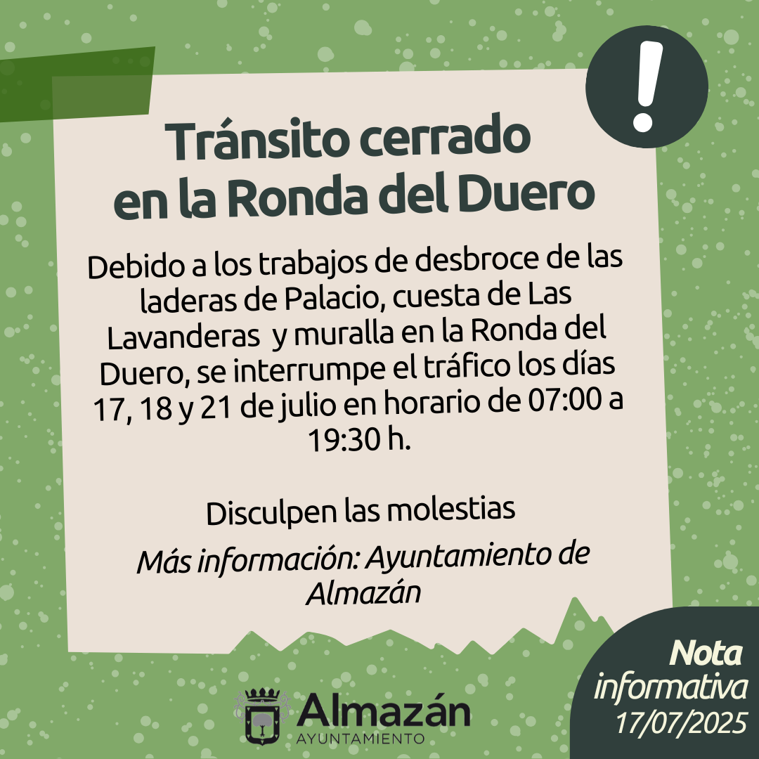 Tránsito cerrado Ronda del Duero