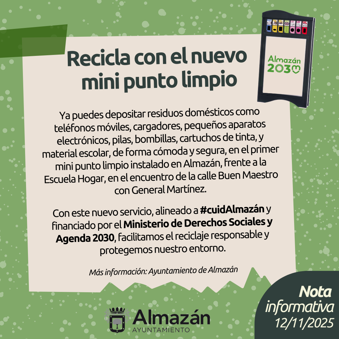 Recicla en el mini punto limpio