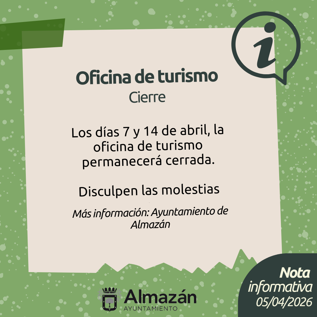 Cierre puntual oficina de turismo de Almazán.