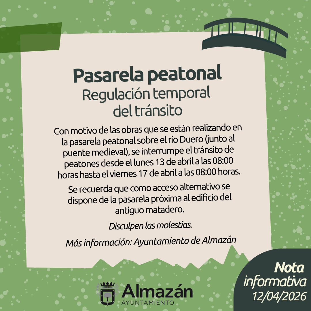 Regulación tránsito peatonal pasarela sobre el Duero