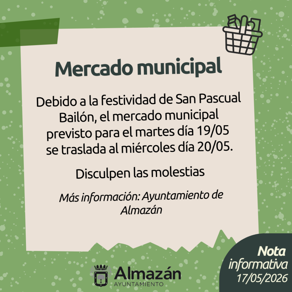 Traslado fecha mercado de los martes.