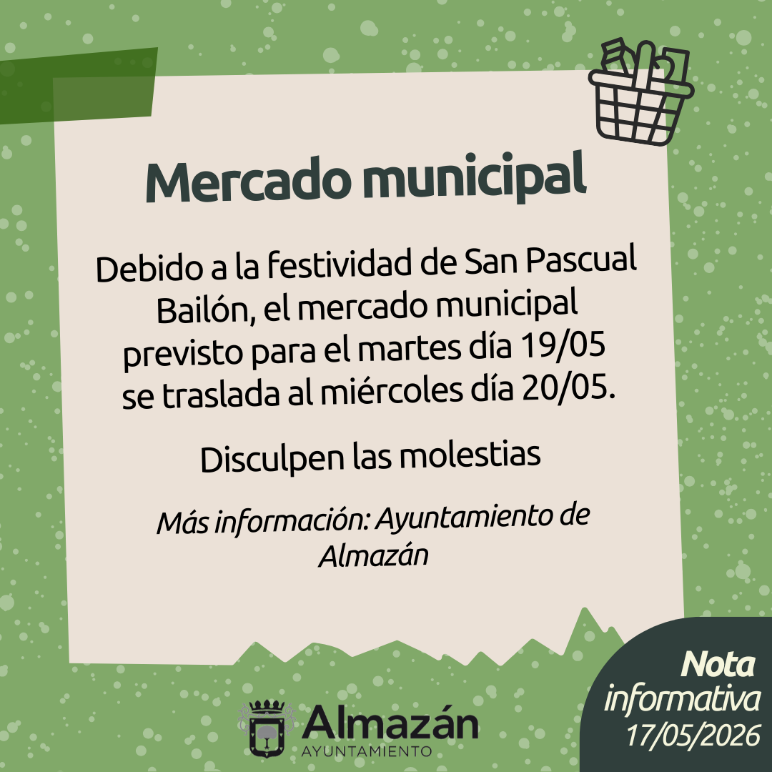 Traslado fecha mercado de los martes.