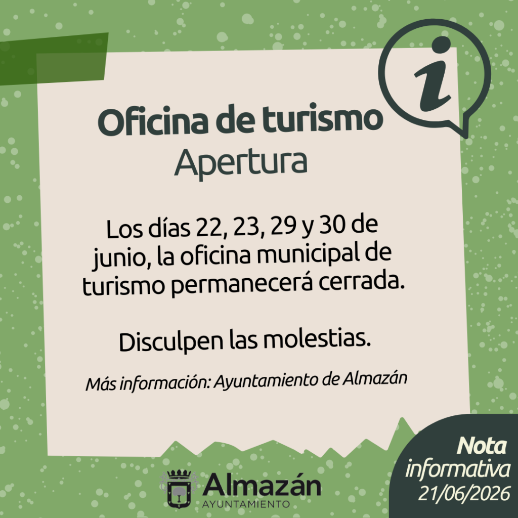 Cierre excepcional oficina de turismo