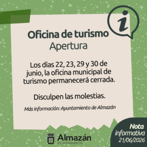 Cierre excepcional oficina de turismo