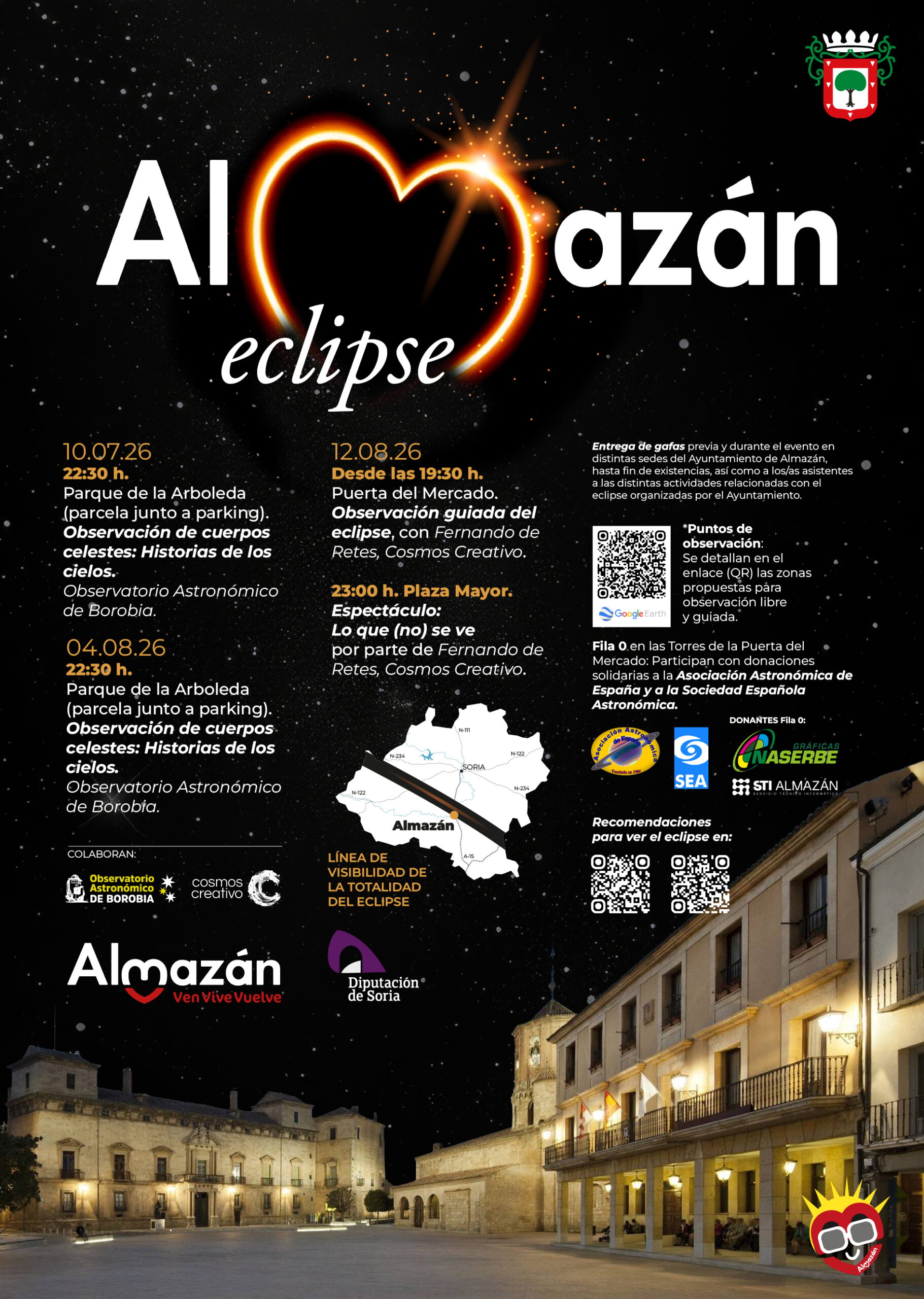 Actividades eclipse Almazán: talleres, observación y fila 0.