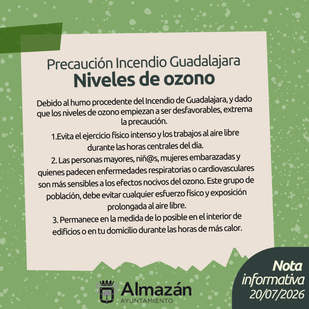 Precaución niveles de ozono