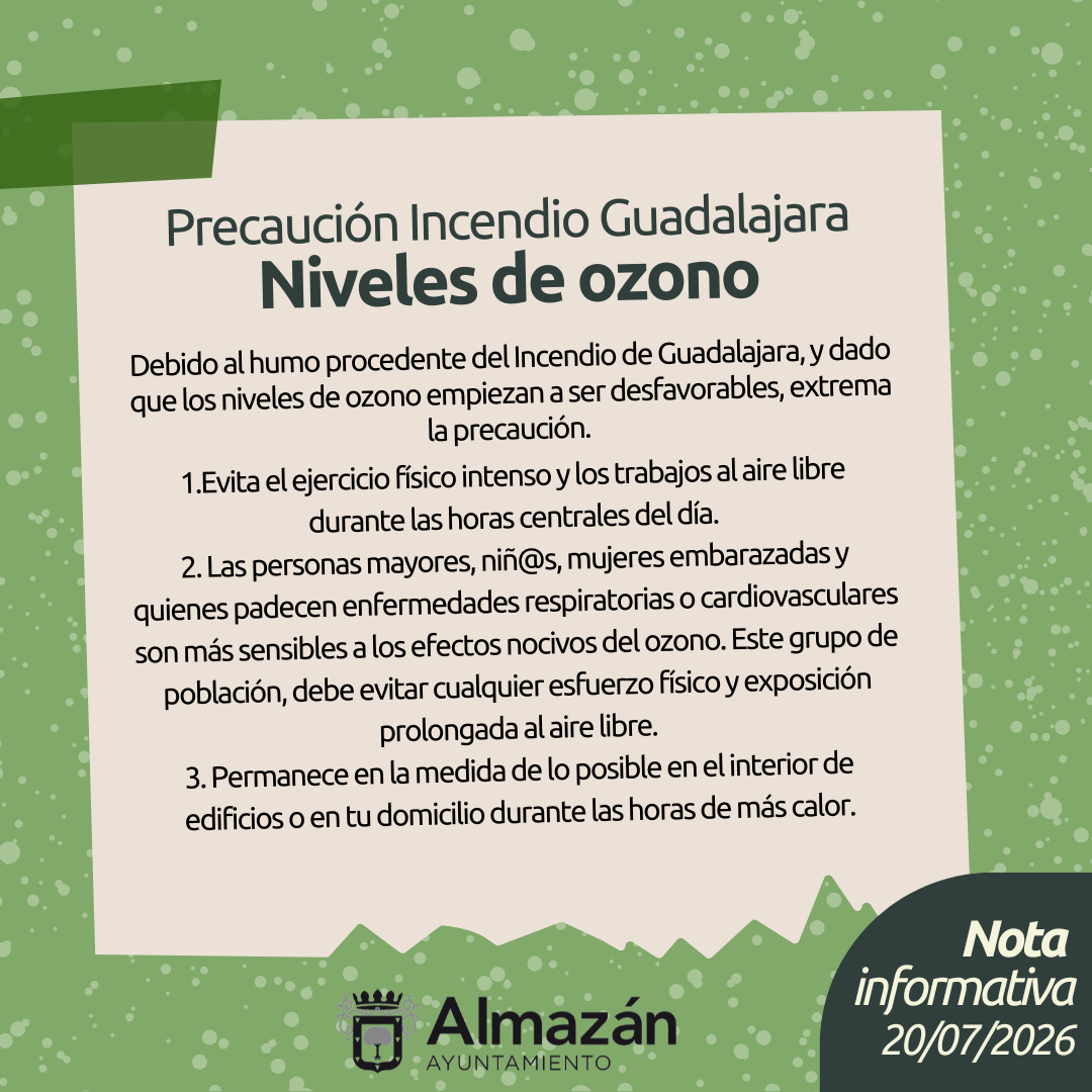 Precaución niveles de ozono