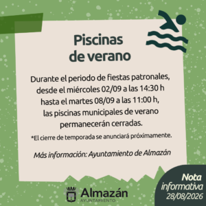 Cierre temporal piscinas de verano