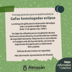 Entrega gafas eclipse