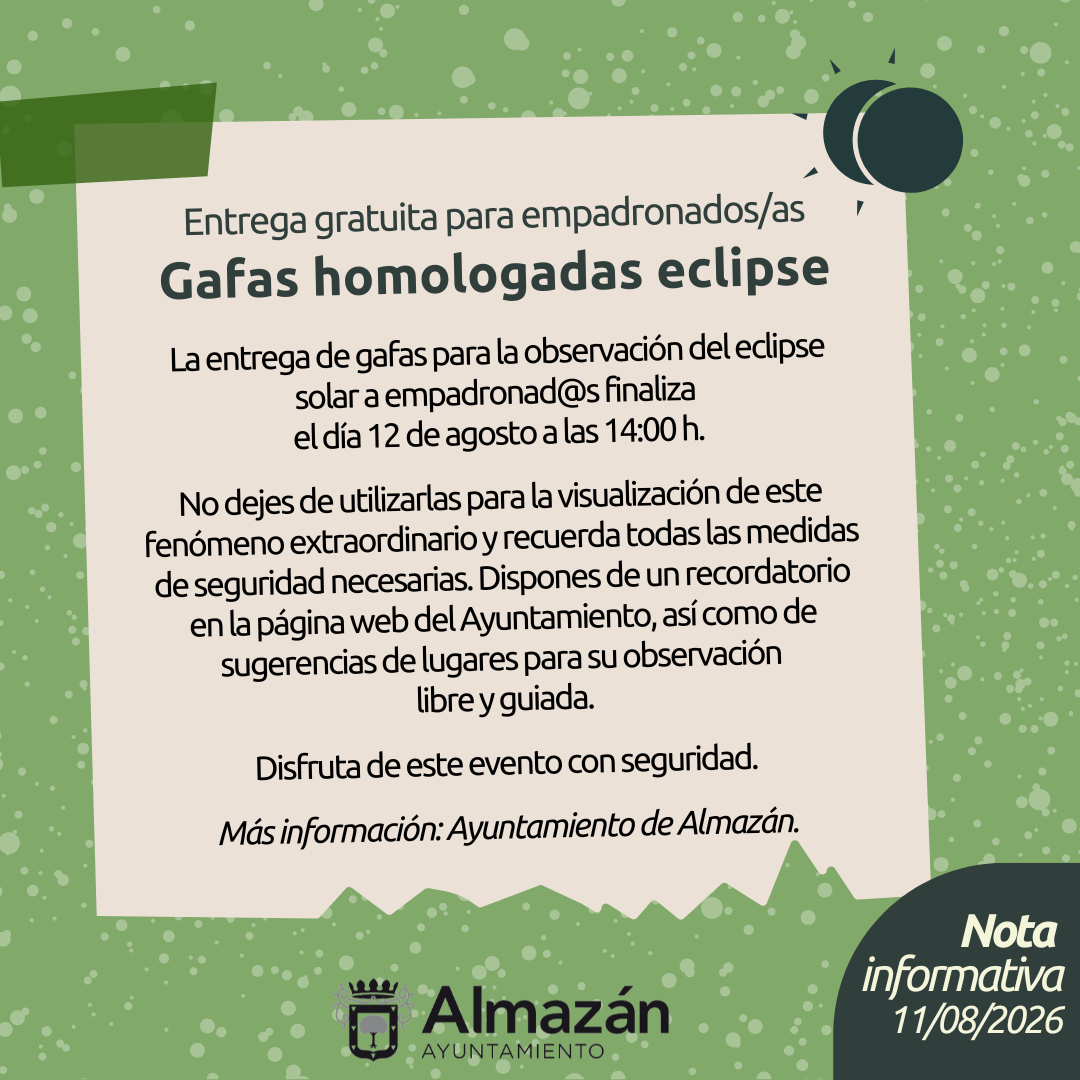 Entrega gafas eclipse