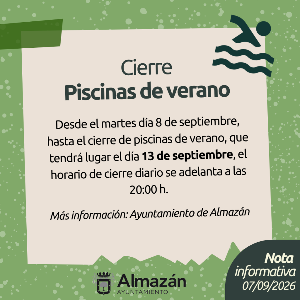Cierre piscinas de verano